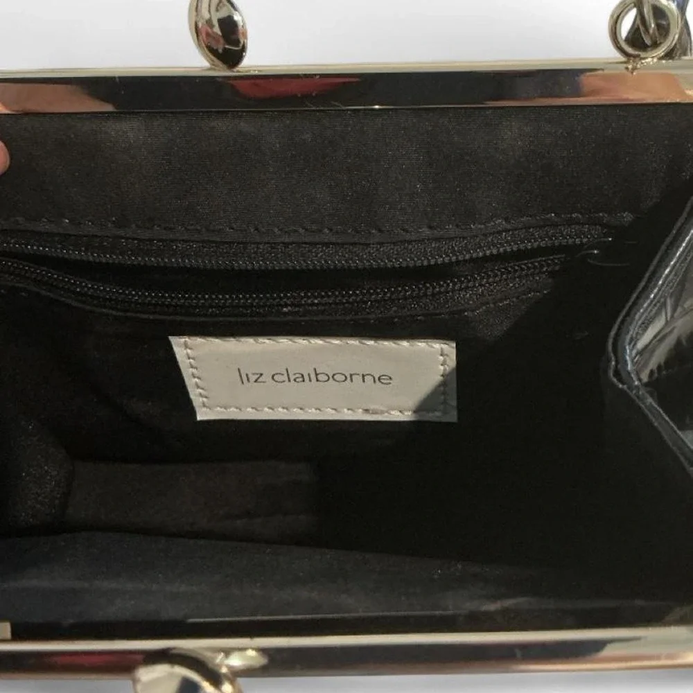 Liz‎ Claiborne Frame Bag Women Mini Brown Paisley Tapestry Excellent Kiss Lock